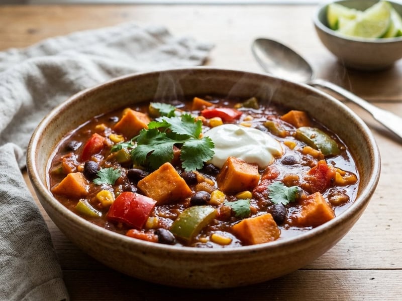Chilli con verduras mit Süßkartoffeln | Vegan & Herzhaft