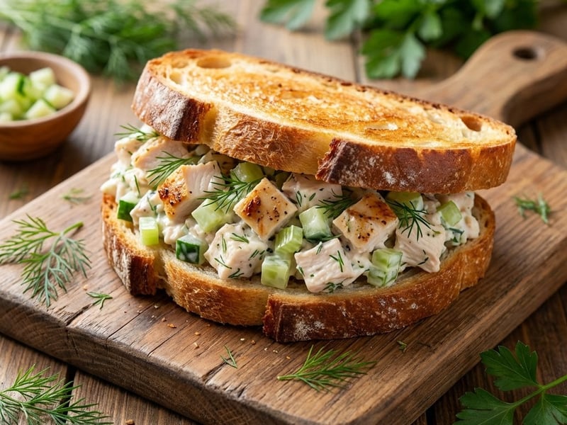 Sandwich mit Hähnchensalat