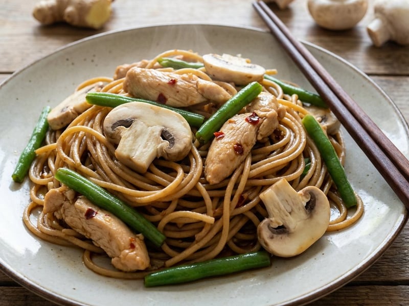Hähnchen Chow Mein | Gesund & Schnell
