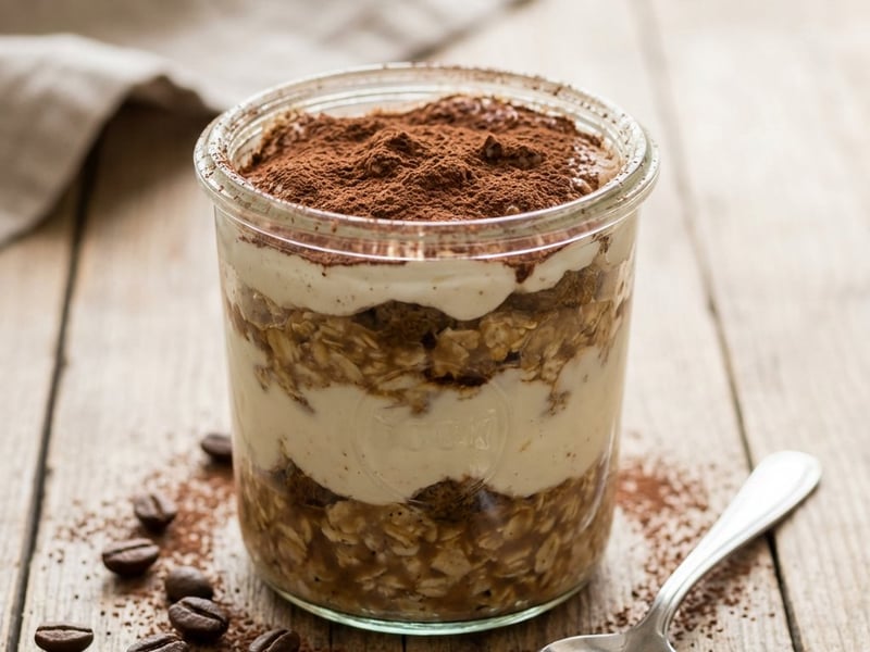Tiramisu Overnight Oats | Gesundes Frühstück ohne Kochen