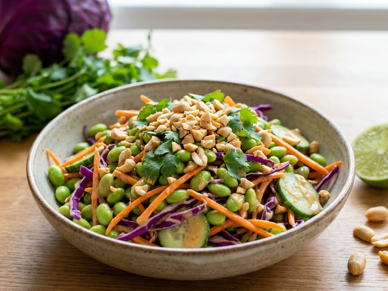 Asian Salad with Edamame and Peanut Dressing