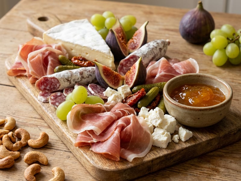 Charcuterie-Platte mit Prosciutto und Feigen