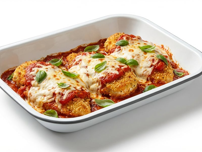 Parmesan Chicken with Mozzarella & Tomato Sauce