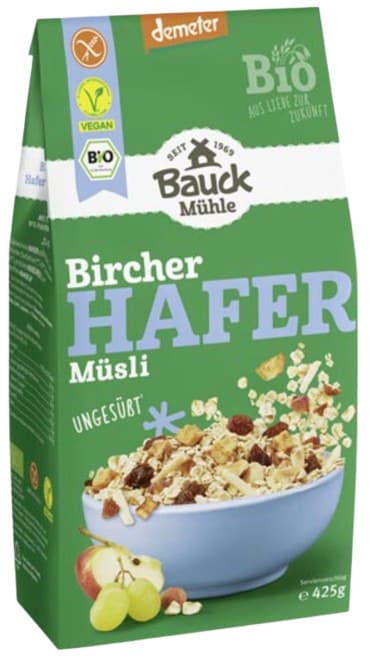 Bauck BIO Hafer Müsli Bircher glutenfrei