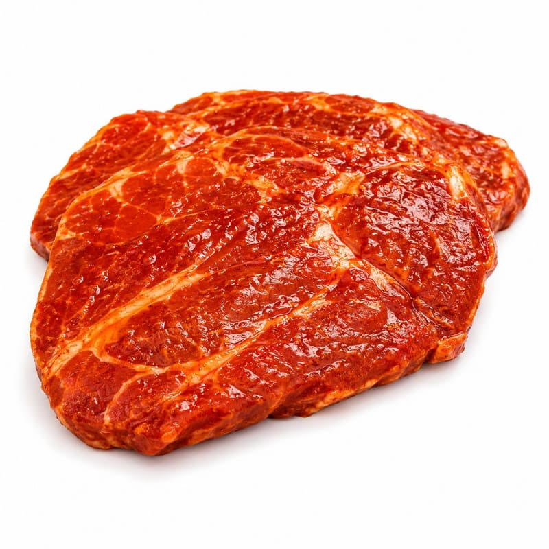 Mago Schweine-Nackensteaks in Marinade nach Puszta Art
