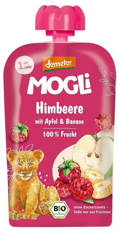 Mogli Organic Pouch Raspberry with Apple and Banana