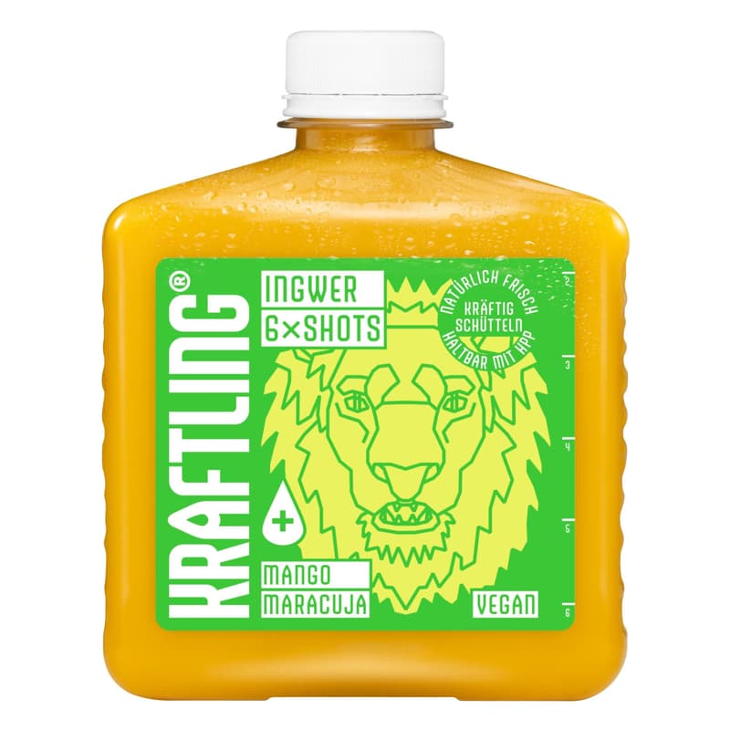 Kraftling Flachmann Ingwer Mango-Maracuja - Löwe (EINWEG)