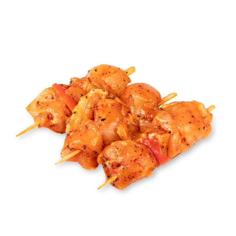 Traditional poultry fillet skewer grilled peppers