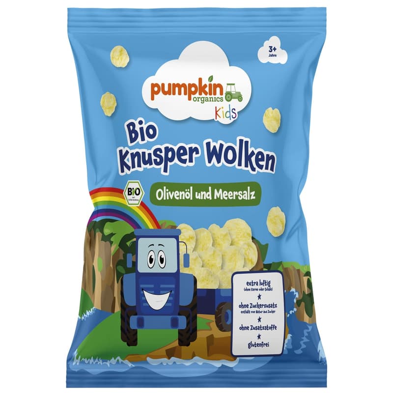 Pumpkin Organics Bio Knusper Wolken Olivenöl und Meersalz
