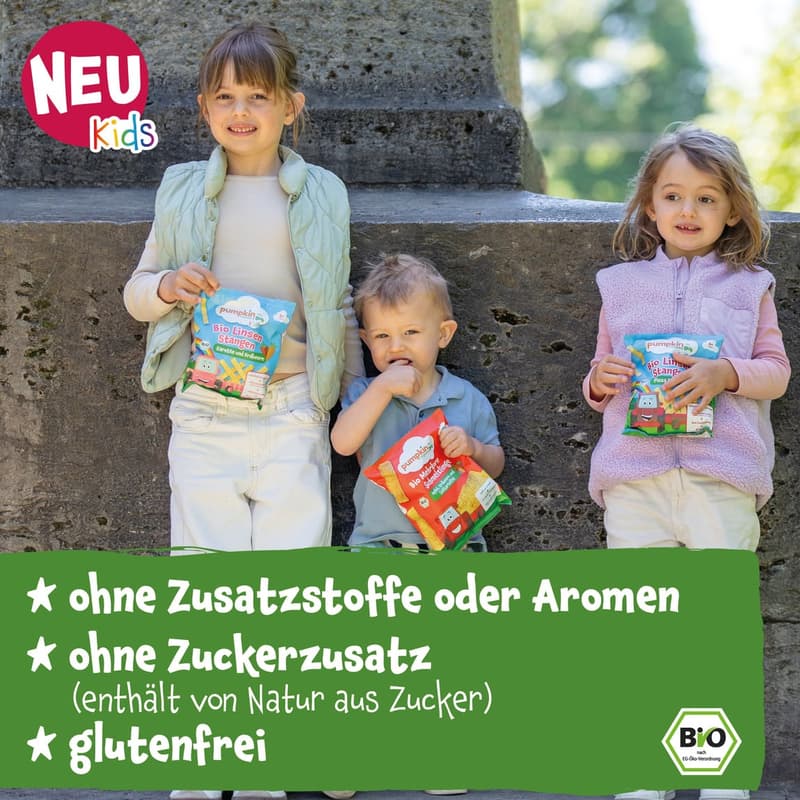 Pumpkin Organics Bio Linsen Stangen Karotte & Erdbeere