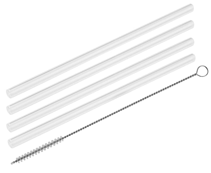 Fackelmann Glastrinkhalm 22cm und Bürste