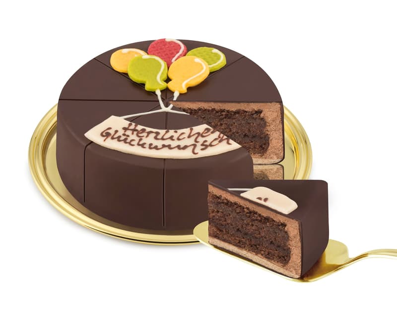 Confiserie Rabbel Konditoren-Sachertorte Herzlichen Glückwunsch