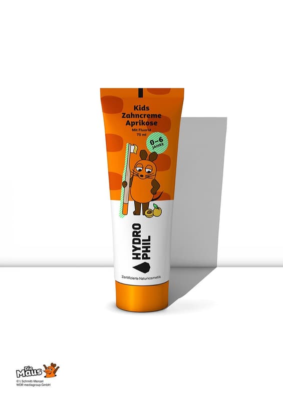Hydrophil Zahncreme für Kinder "Die Maus" Aprikose NCS-zertifiziert