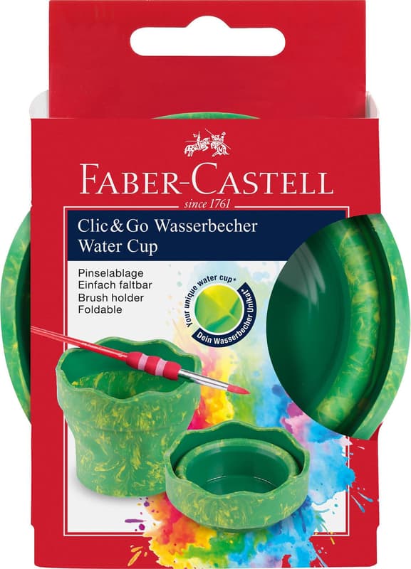 Faber-Castell Wasserbecher Clic&Go grün marble