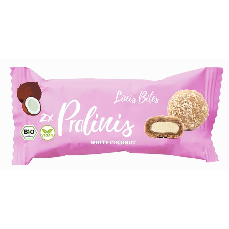 Lini's Bites Organic White Coconut Pralines gluten-free
