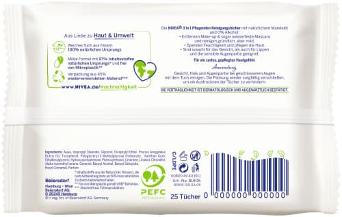 Nivea 3in1 Pflege Reinigungstücher