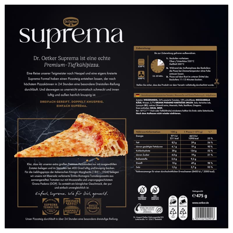 Dr. Oetker Suprema Margherita Pizza