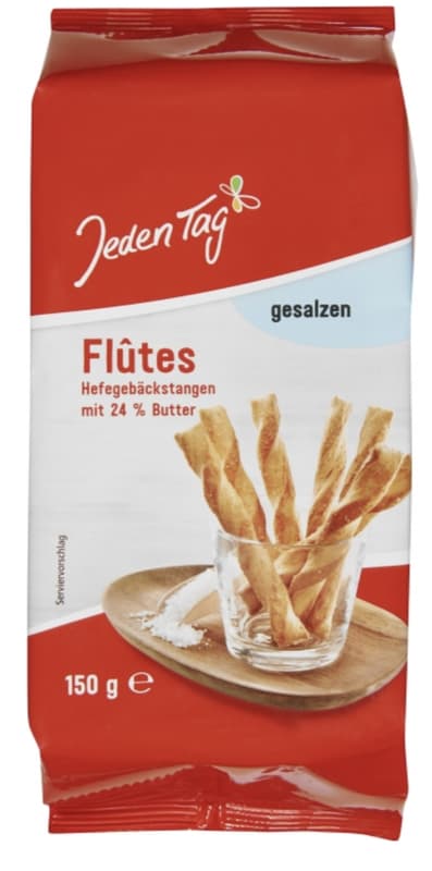 Jeden Tag Flutes gesalzen