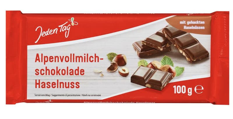 Jeden Tag Schokolade Alpenvollmilch Haselnuss