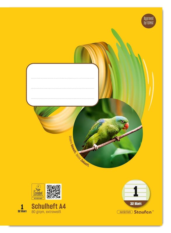 Staufen School Notebook Style Ruled 1 lined 32 sheets 80g/m² DIN A4