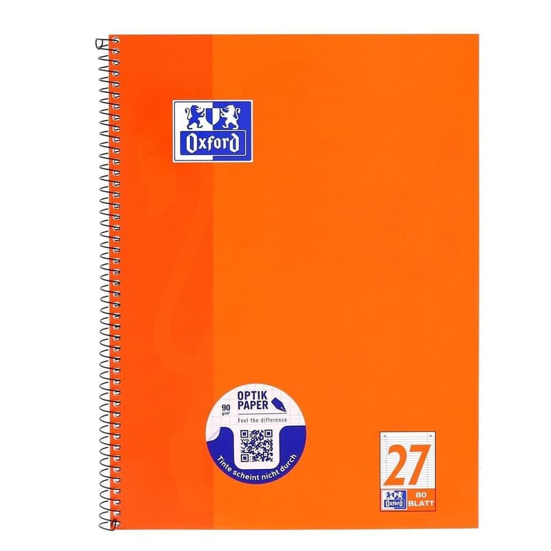 Oxford Collegeblock Lineatur 27 liniert mit Doppelrand 80 Blatt 90g/m² DIN A4