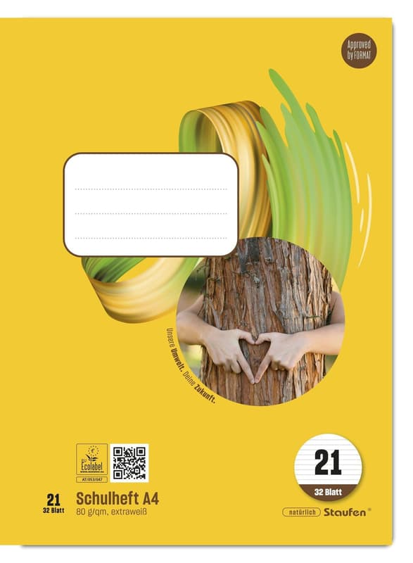 Staufen School Notebook Style Lined 21 ruled 32 sheets 80g/m² DIN A4