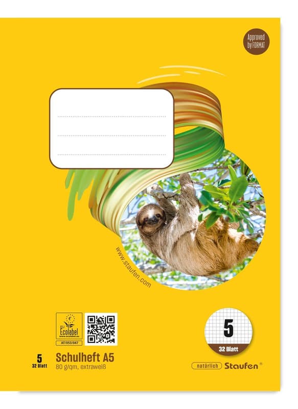 Staufen School Notebook Style Grid 5mm 32 Sheets 80g/m² DIN A5