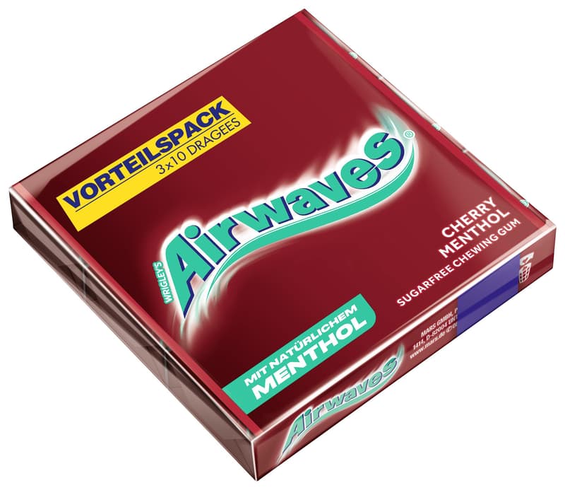 AIRWAVES® Multipack Cherry Menthol 3x10 Dragees