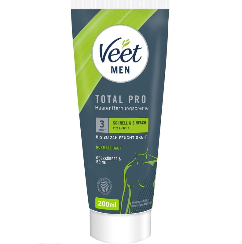 Veet Men Haarentfernungscreme Oberkörper & Beine, Tube & Spatel