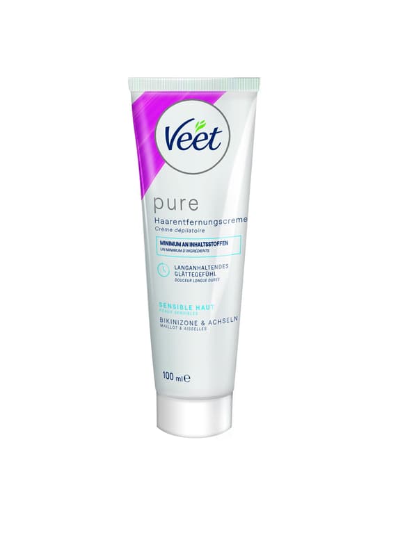 Veet Pure Haarentfernungscreme Bikinizone & Achseln, 100 ml 