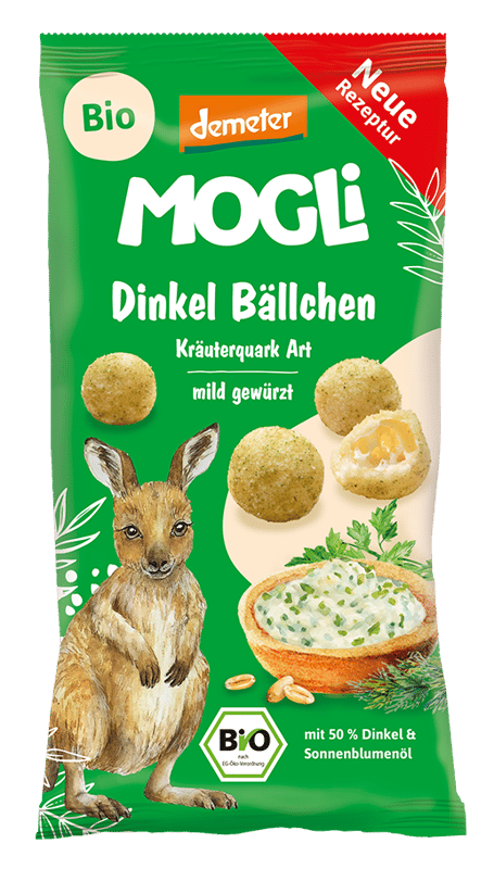Mogli Bio Dinkel Bällchen Kräuterquark Art