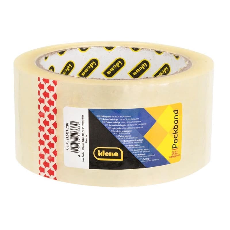 Idena Packband geräuscharm transparent 5cmx66m