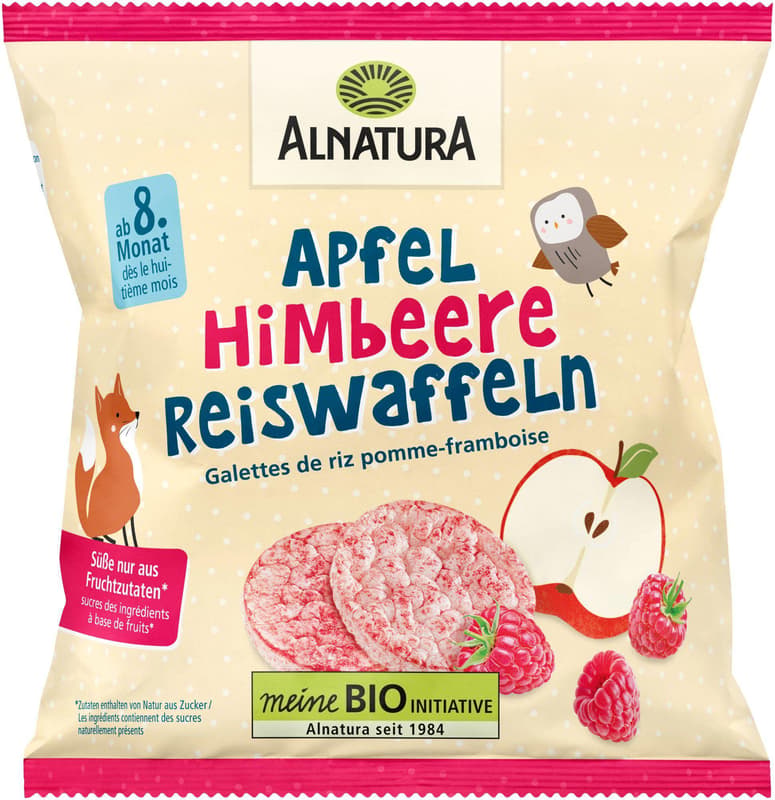 Alnatura organic ricecake apple - rasberry