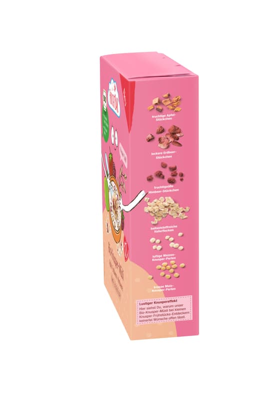 FruchtBar Organic Crunchy Muesli Apple, Strawberry, Raspberry