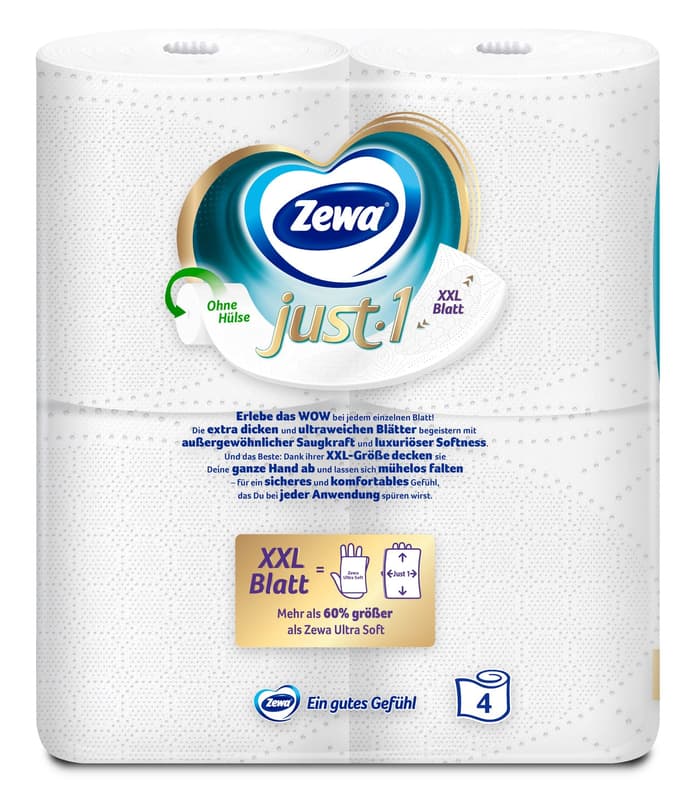 ZEWA JUST 1 TOILETTENPAPIER 4x99 BLATT 4 LAGEN