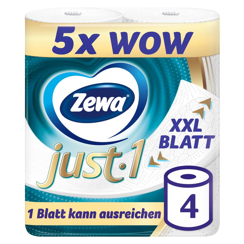 ZEWA JUST 1 TOILETTENPAPIER 4x99 BLATT 4 LAGEN