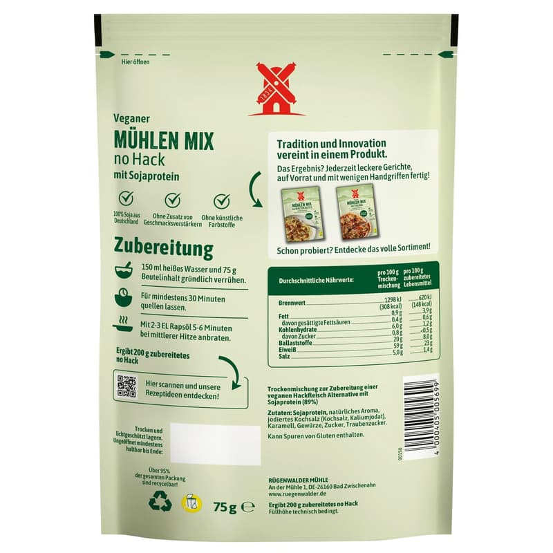 Rügenwalder Mühlen Mix No Hack VEGAN