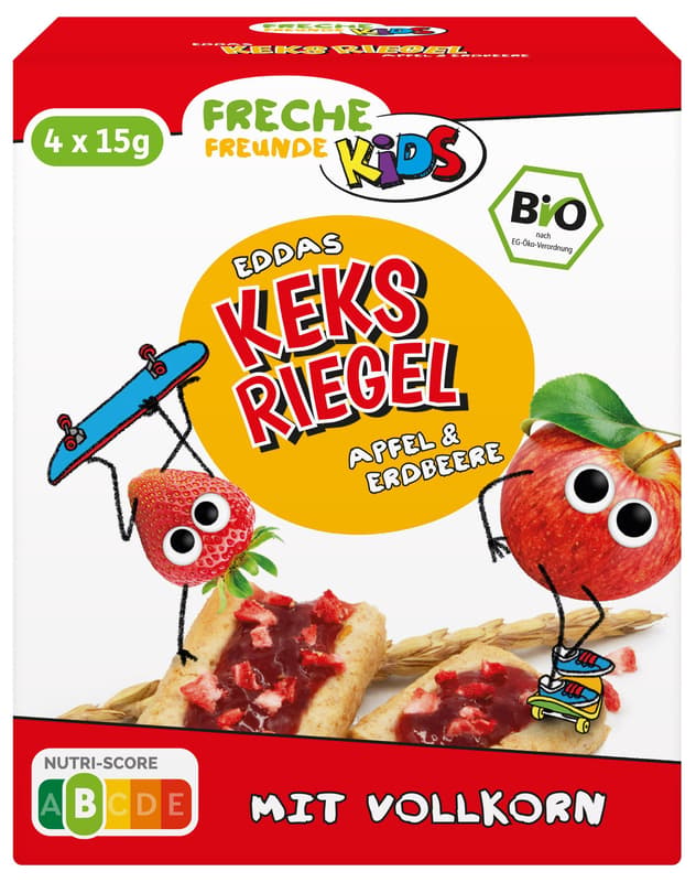 Freche Freunde Kids Bio Eddas Keks-Riegel Apfel & Erdbeere