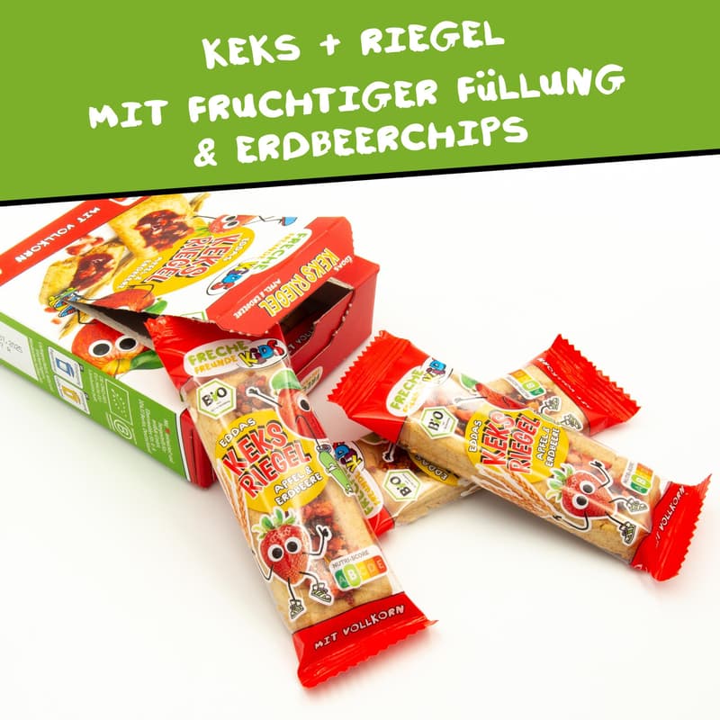 Freche Freunde Kids Bio Eddas Keks-Riegel Apfel & Erdbeere