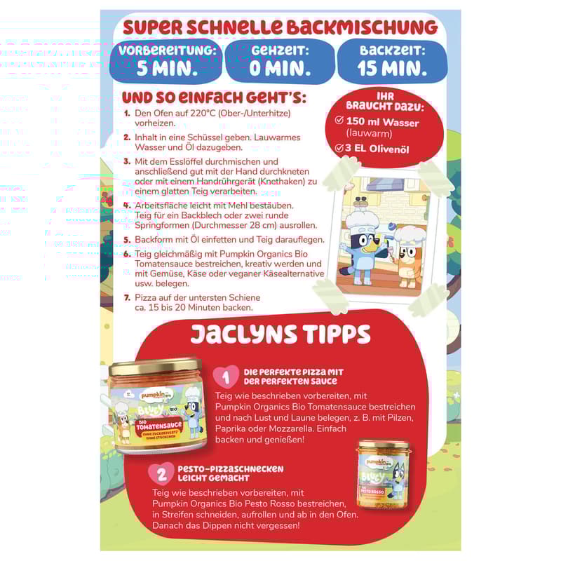 Pumpkin Organics Bluey Bio Dinkel Pizzateig