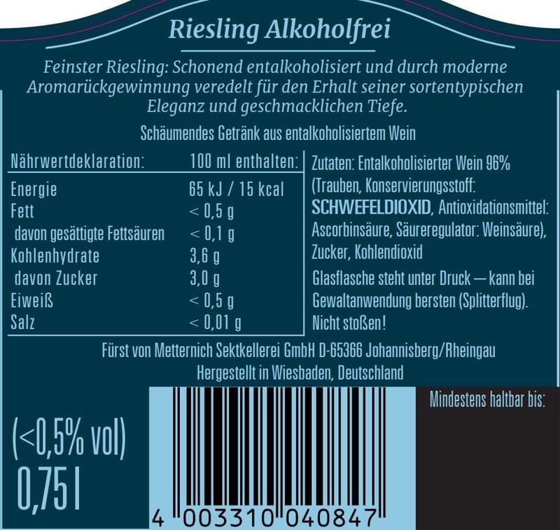 Fürst von Metternich Riesling Alkoholfrei