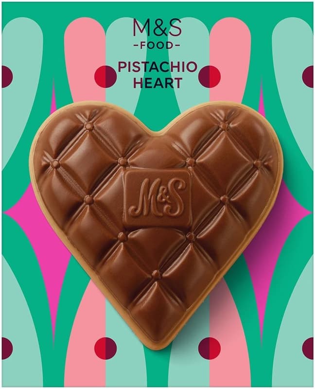 Marks & Spencer Schokoladenherz Milch & Weiß mit Pistazie