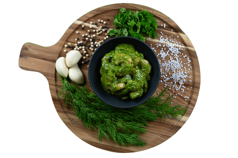 Kropp Garnelen in Pesto