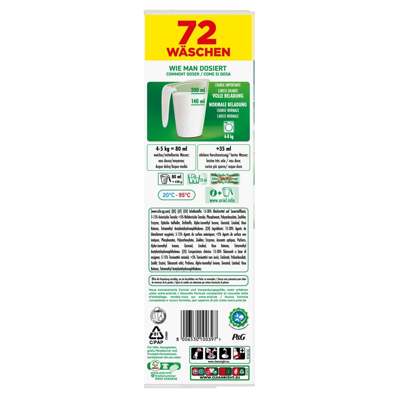 Ariel Waschpulver Touch Of Unstoppables 72WL