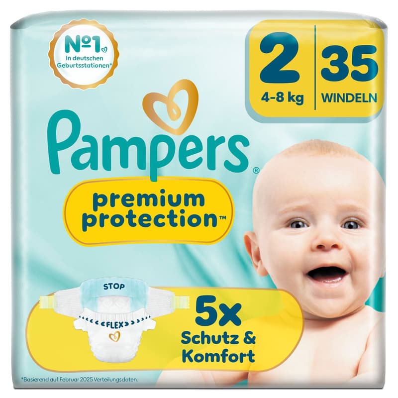 Pampers Premium Protection New Baby Windeln Gr. 2 Mini, Single Pack, 4-8kg