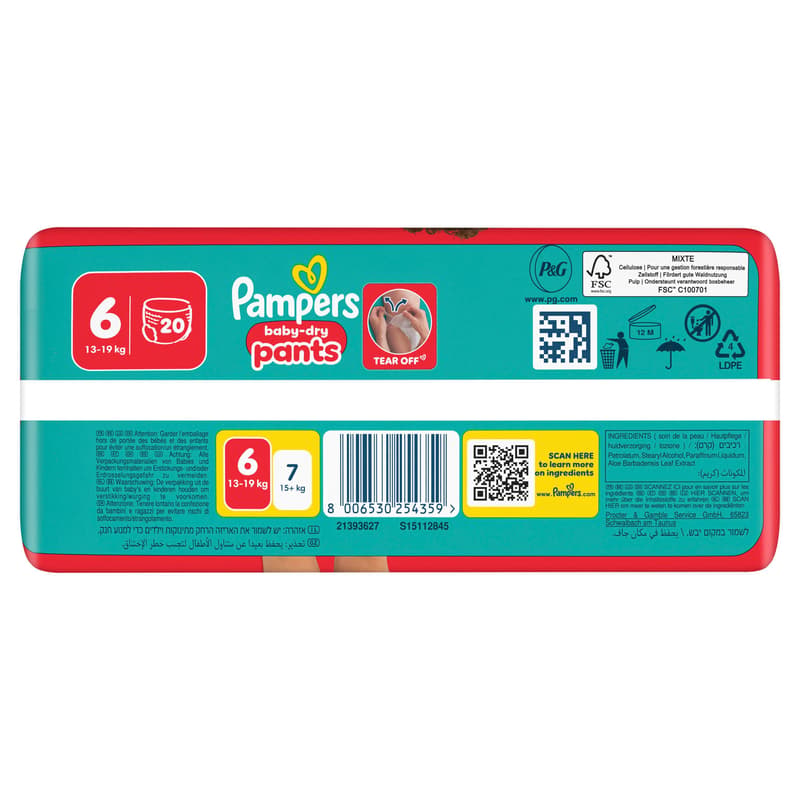 Pampers Baby-Dry Pants Windeln Gr. 6 Extra Large, Single Pack, 13-19kg