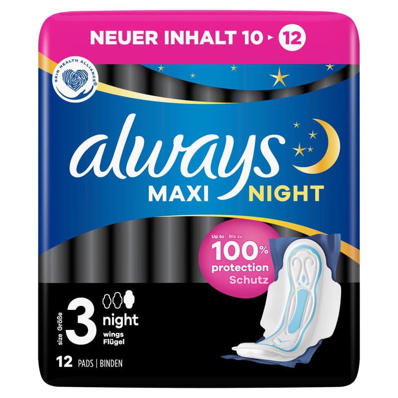 Always Maxi Damenbinden Night mit Flügeln