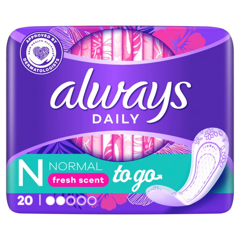Always Slipeinlagen Normal to go – mit Geruchsneutralisierung