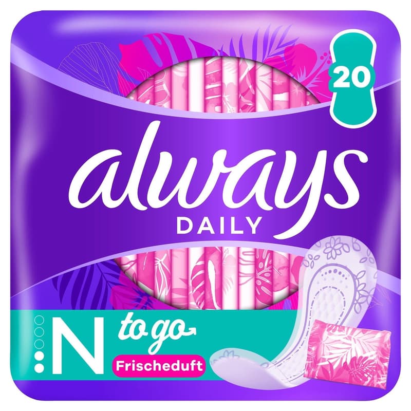 Always Slipeinlagen Normal to go – mit Geruchsneutralisierung