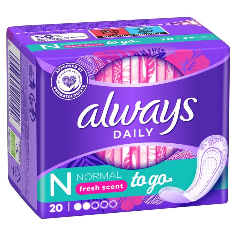 Always Slipeinlagen Normal to go – mit Geruchsneutralisierung